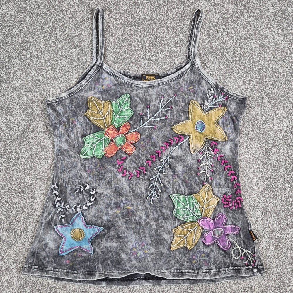 Rising International Tank Top Womens Medium‎ Hippie Patchwork Bohemian